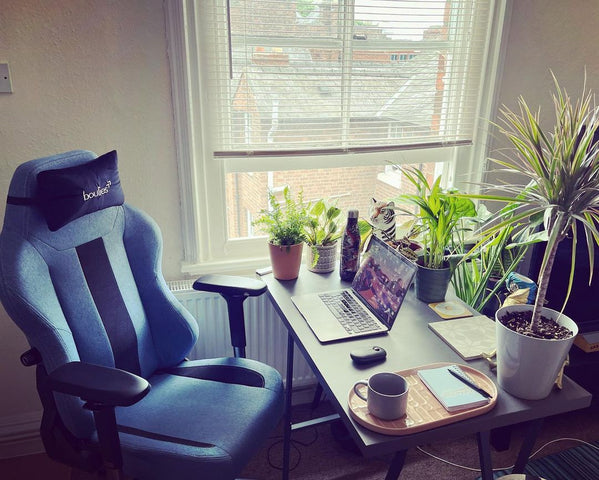 Ergonomic upholstered fabric gaming chair