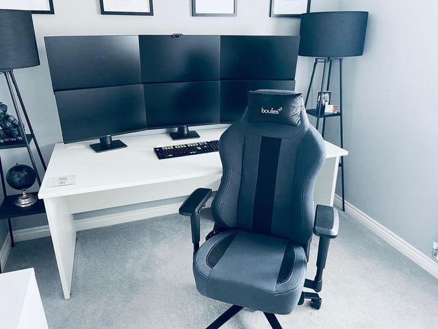 Black ergonomic leather gaming chair